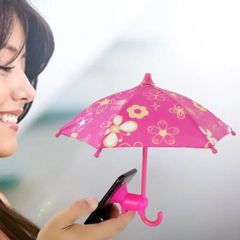Защитный зонт для крепления сотового телефона (черный, ромашка)